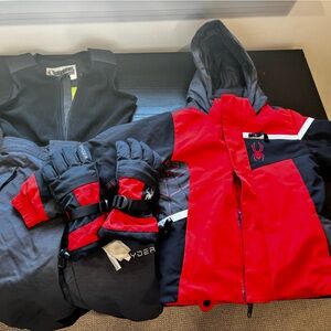 Spyder Kids Ski gear set - bib, jacket and gloves